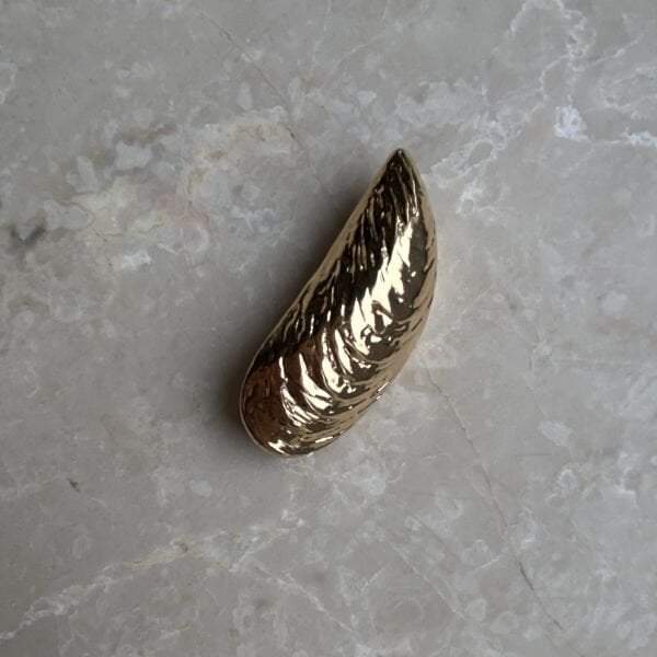 Gold Midye Broş
