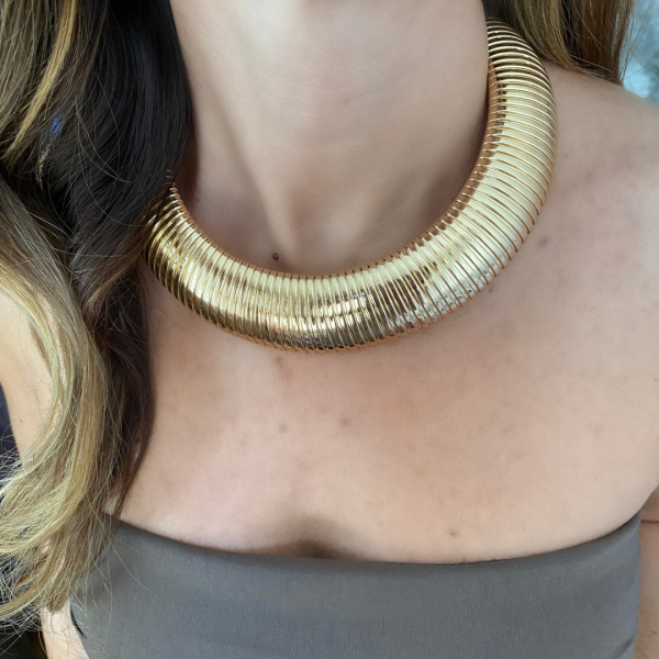Altın Kaplama Kalın Choker Kolye