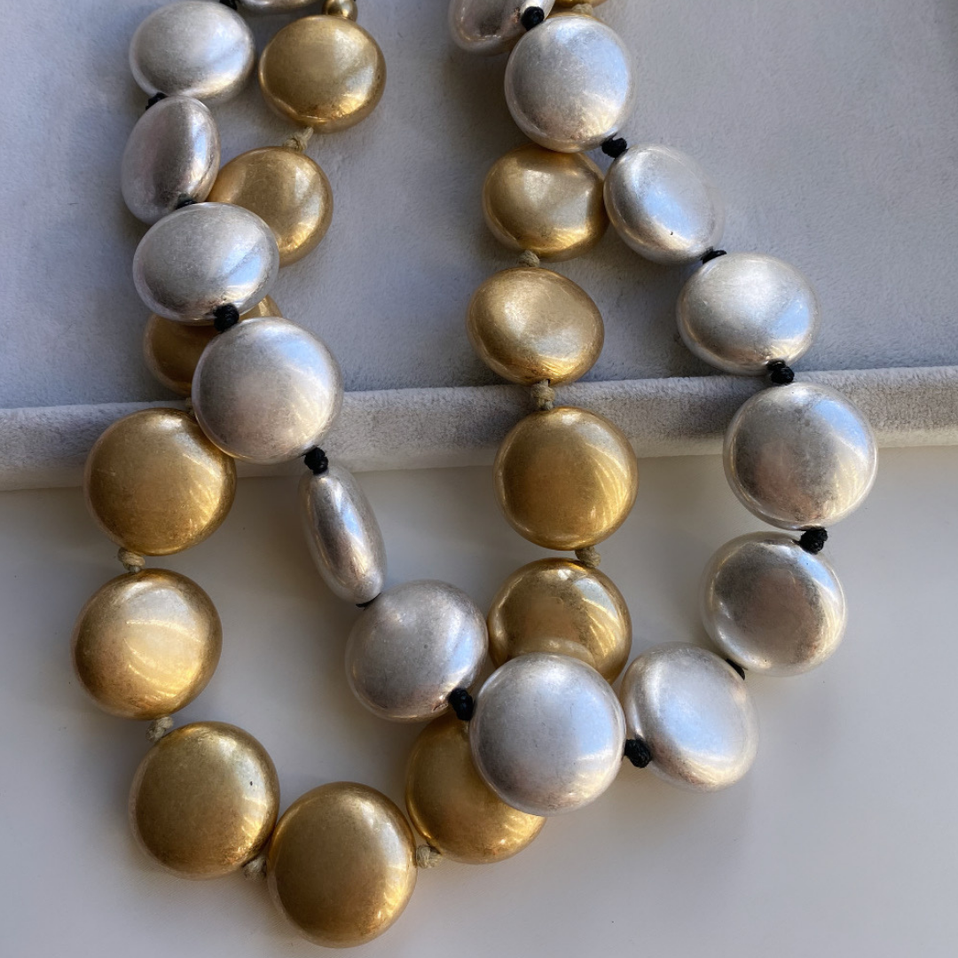 Altın Kaplama Yuvarlak Detaylı Kolye