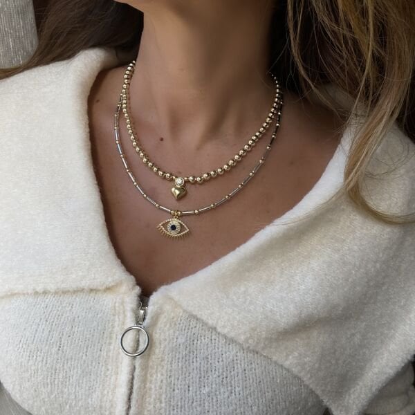 Laci Taşlı Göz Kolye