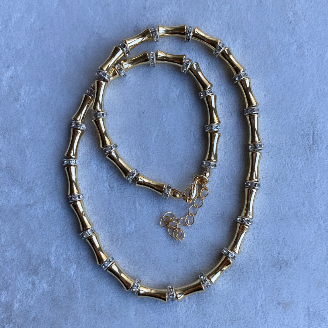 Altın Kaplama Gold Taşlı Kolye