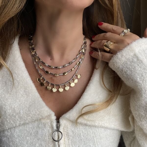 Altın Kaplama Silver Taşlı Kolye