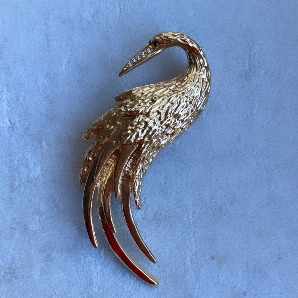Pelikan Kuş Broş- Gold