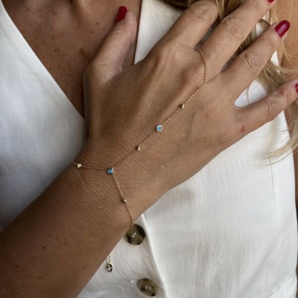 Mavi Taşlı Topçuk Detaylı Şahmeran