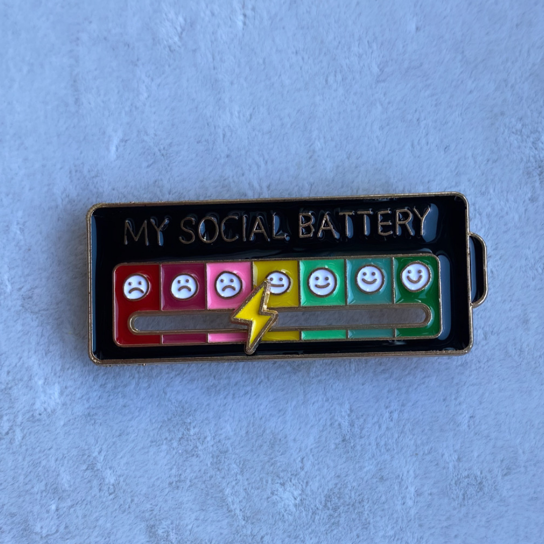 My Socıal Battery Broş- Siyah