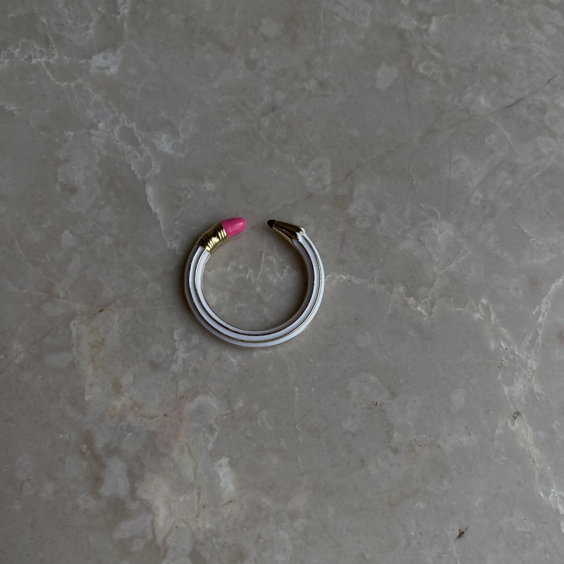 Ayarlanabilir Tasarım Beyaz Kalem Yüzük