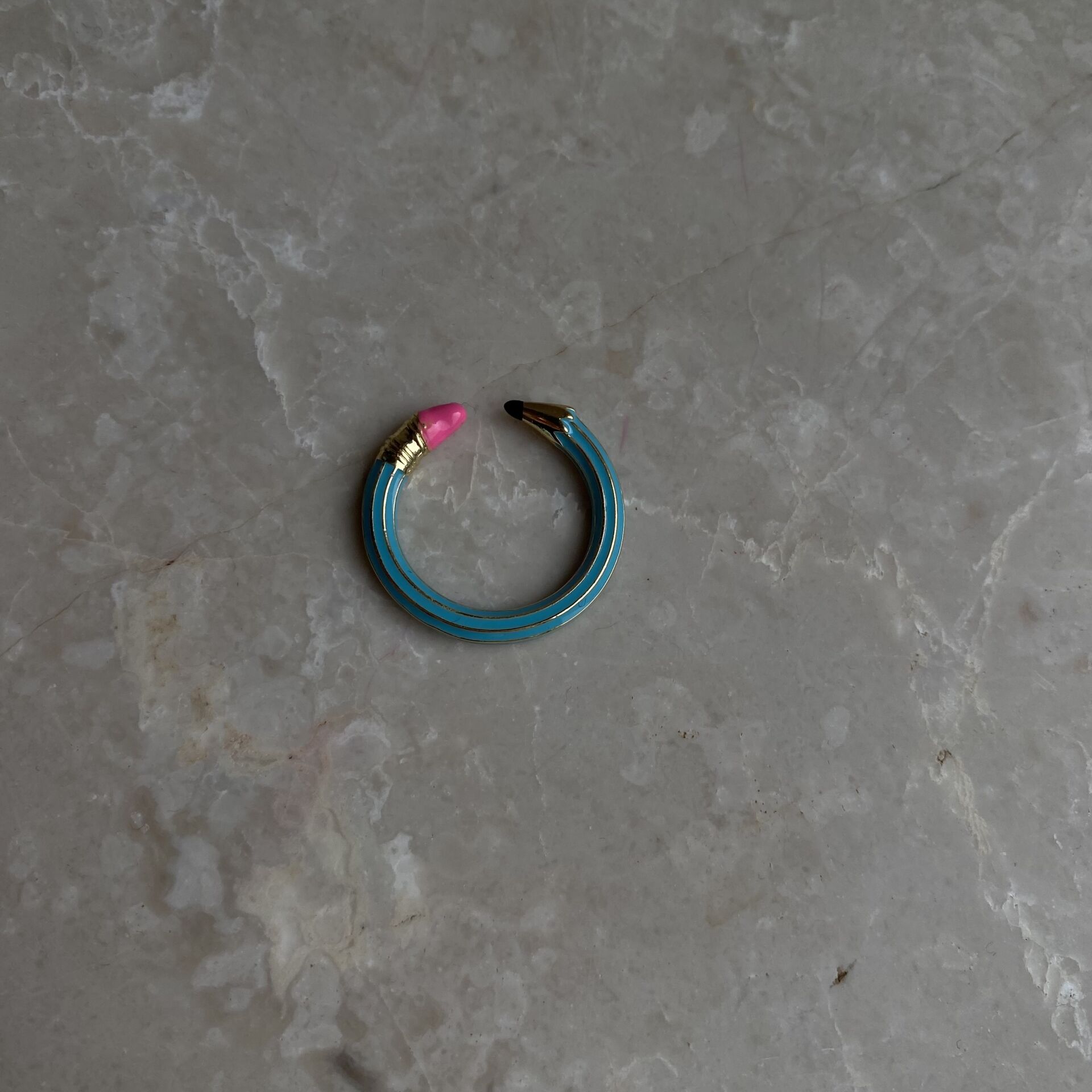 Ayarlanabilir Tasarım Mavi Kalem Yüzük