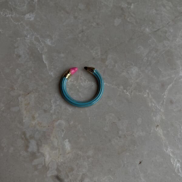 Ayarlanabilir Tasarım Mavi Kalem Yüzük