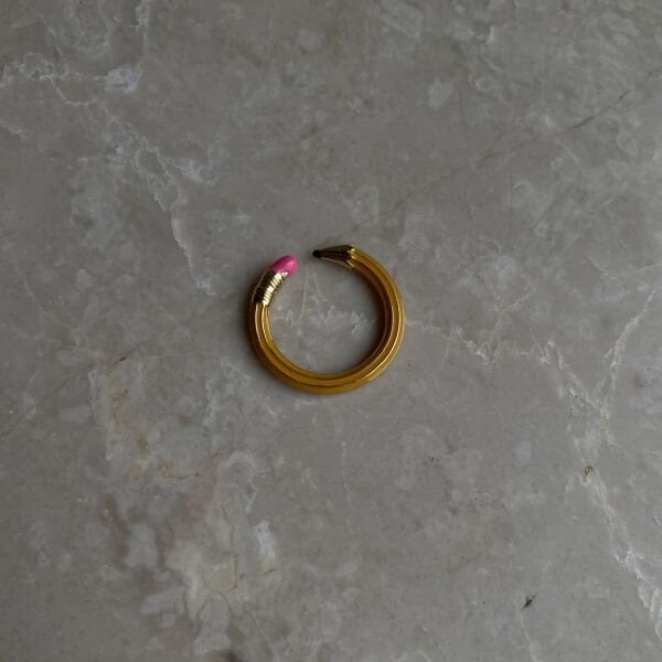 Ayarlanabilir Tasarım Sarı Kalem Yüzük