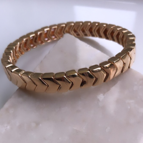 Marka Model Seramik Kaplama Gold Ok Lastikli Bileklik
