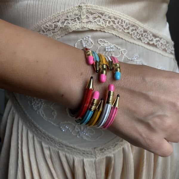 Tasarım Sarı Kalem Kelepçe Bileklik