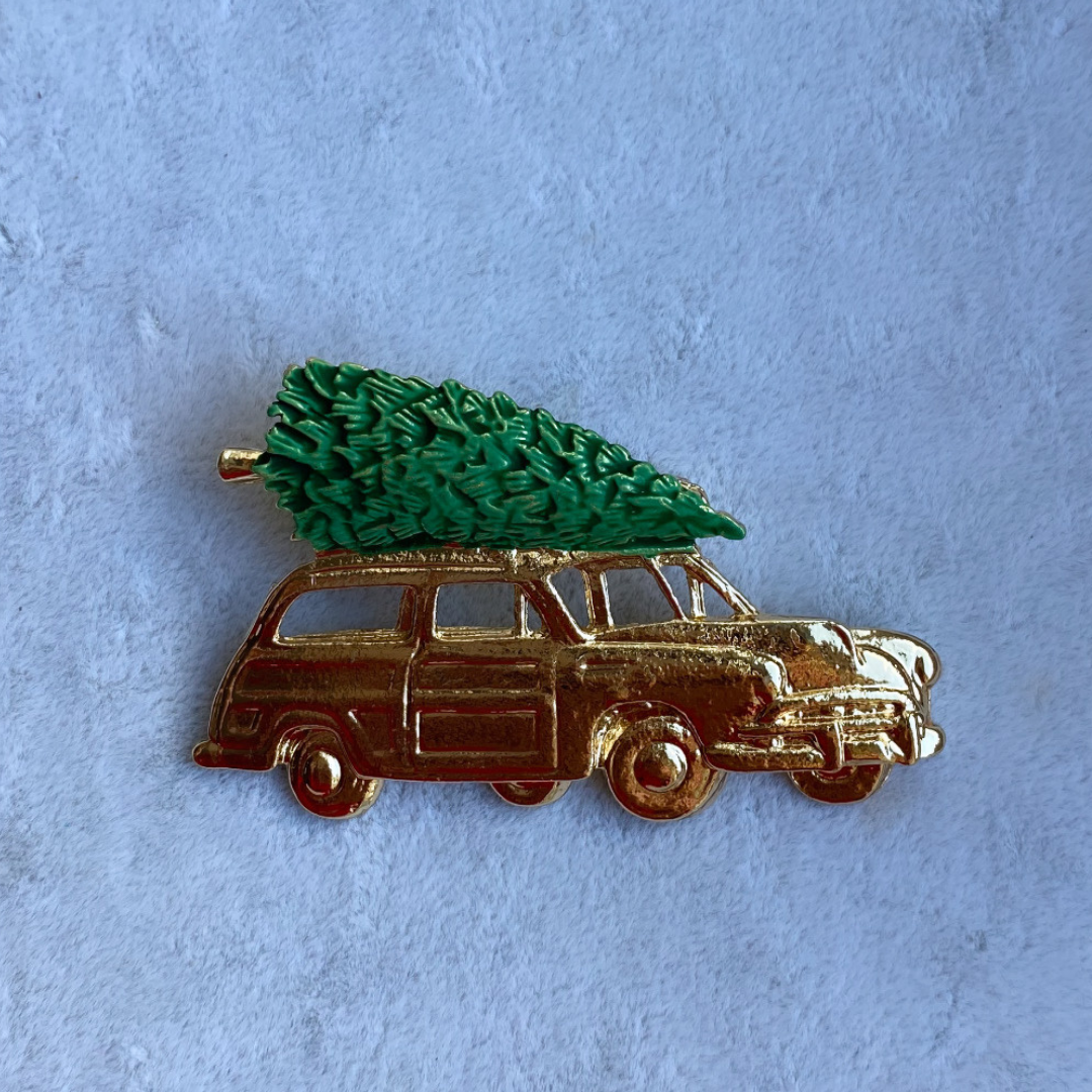 Yeni Yıl Araba Ağaç Broş