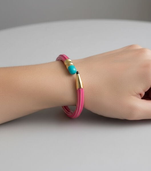 Tasarım Fuşya Kalem Kelepeç Bileklik