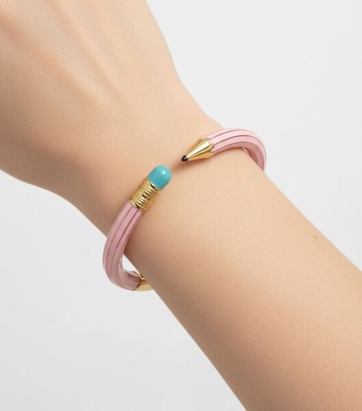 Tasarım Pembe Kalem Kelepçe Bileklik