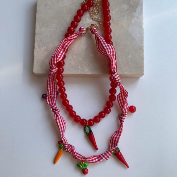 Marka İkili Biber Charm Kolye