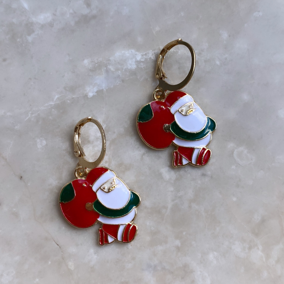 Altın Kaplama Noel Küpe