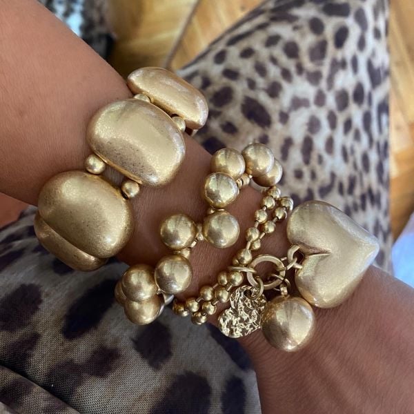 Altın Kaplama Oval Esnek Bileklik