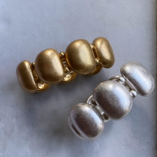 Altın Kaplama Oval Esnek Bileklik