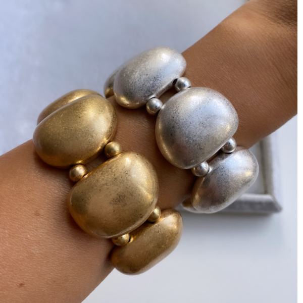 Altın Kaplama Oval Esnek Bileklik