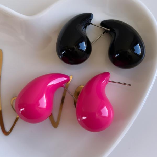 İthal Renkli Marka Model Damla Küpe-3,5 cm