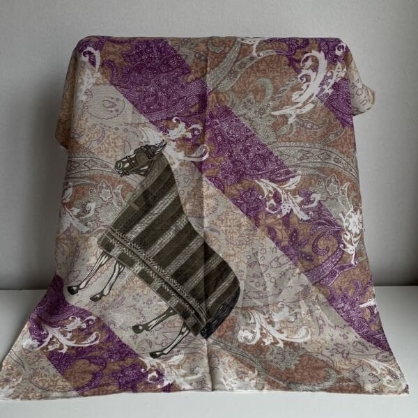 Pembe At Desenli Şal 70*70