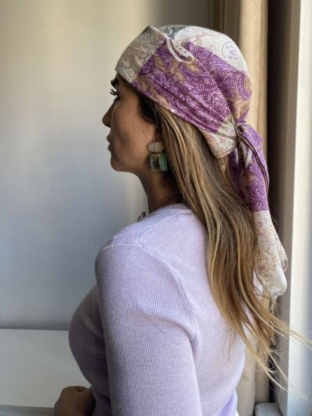 Pembe At Desenli Şal 70*70