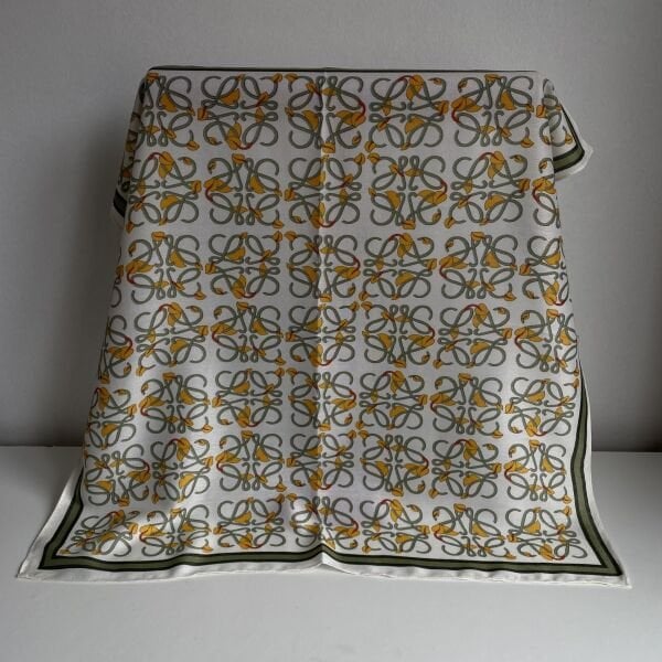 Sarı Yeşil Desenli Şal 70*70