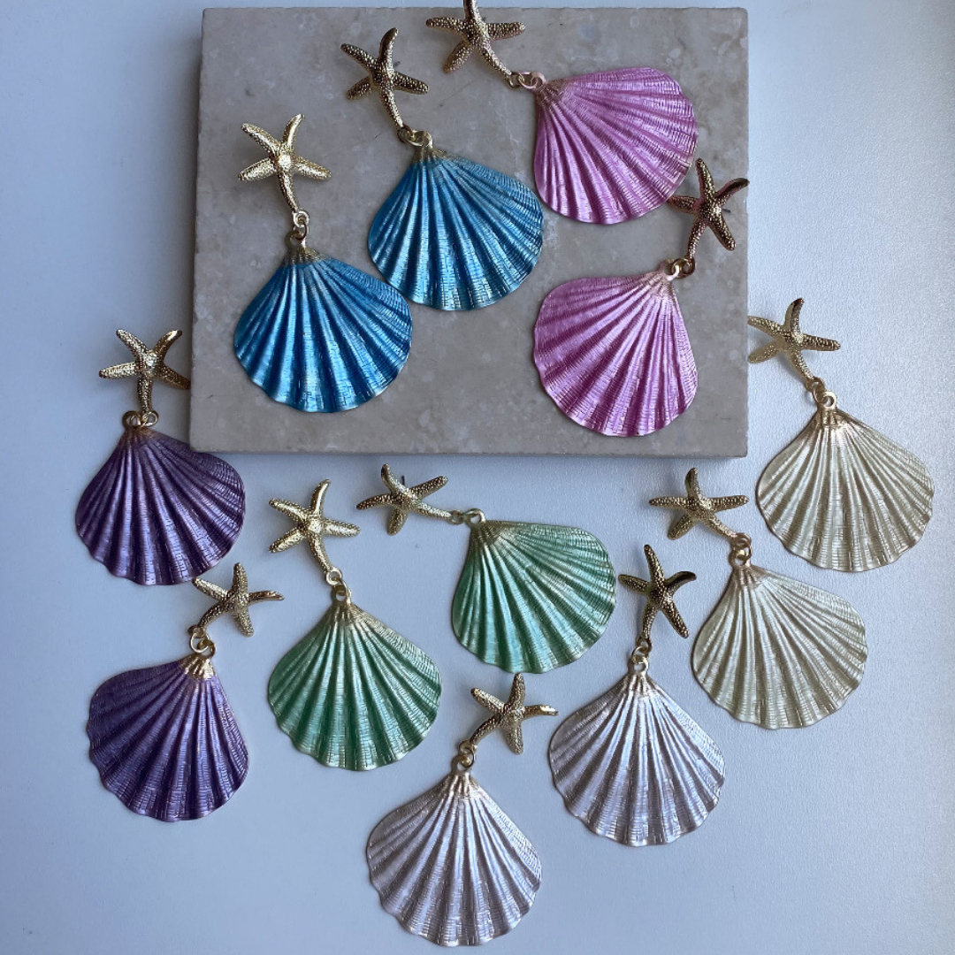 Renkli Deniz Kabuğu Küpe