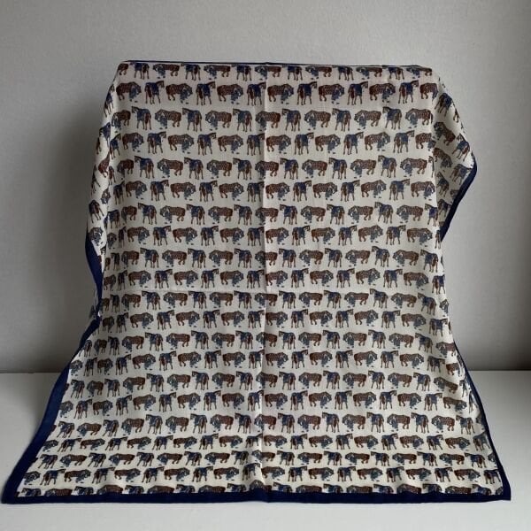 Kahve At Desenli Şal 70*70