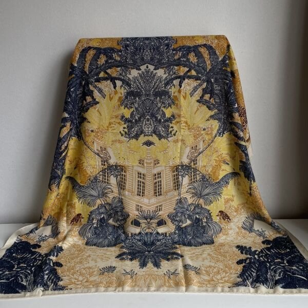 Sarı Laci Desenli Şal 90*90