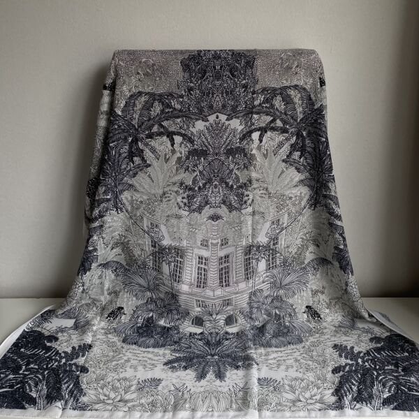 Siyah Füme Desenli Şal 90*90