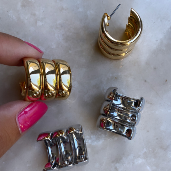 Altın Kaplama Çoklu Halka Küpe