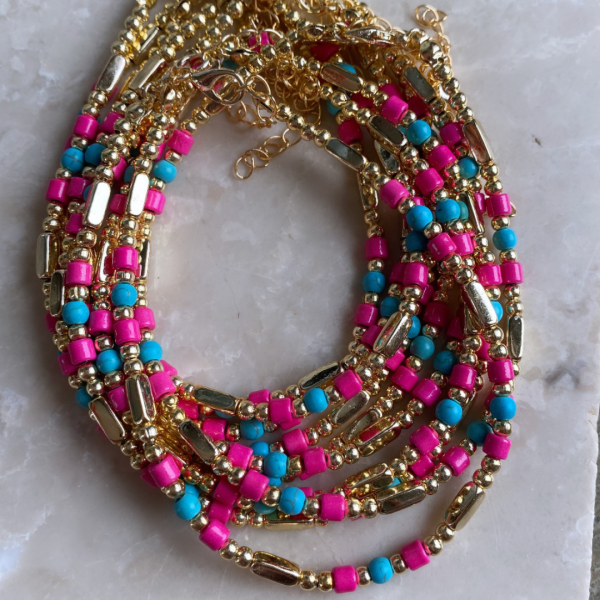 Pembe Boncuk Detaylı Halhal