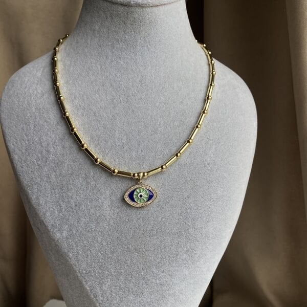 Yeşil Laci Göz Kolye