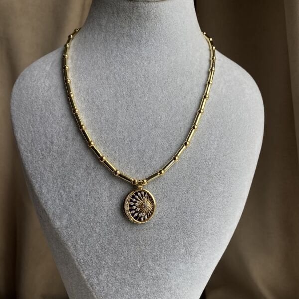 Taşlı Güneş Kolye