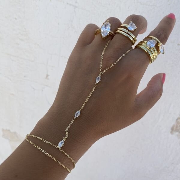 Üçlü Taşlı Şahmeran- Gold