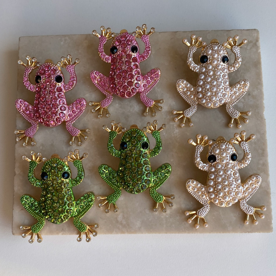 Marka Taşlı Kurbağa Küpe