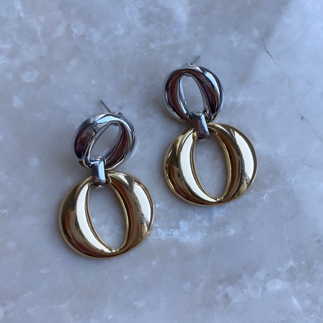 Çift Renk Halka Küpe