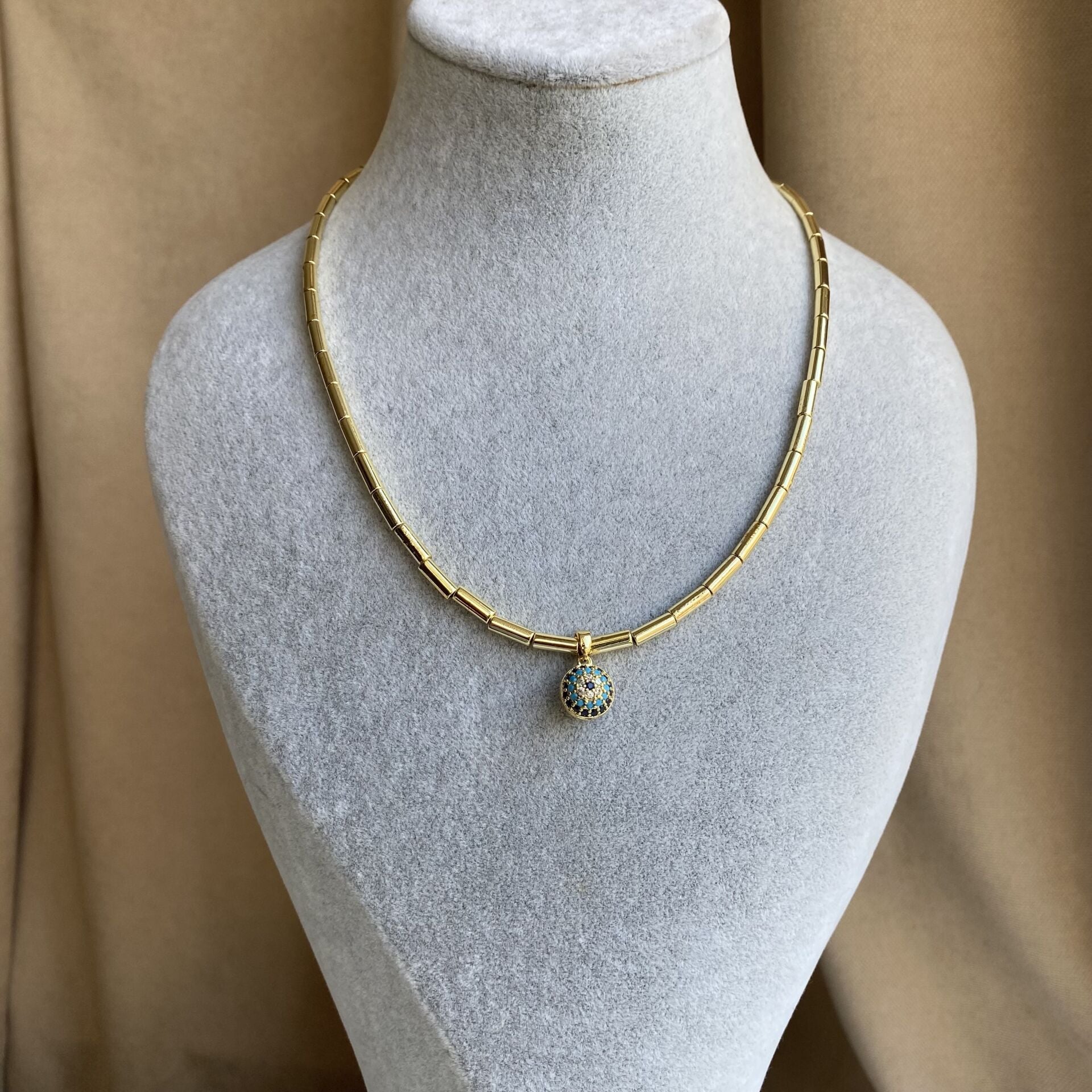Nazar Detaylı Gold Kolye