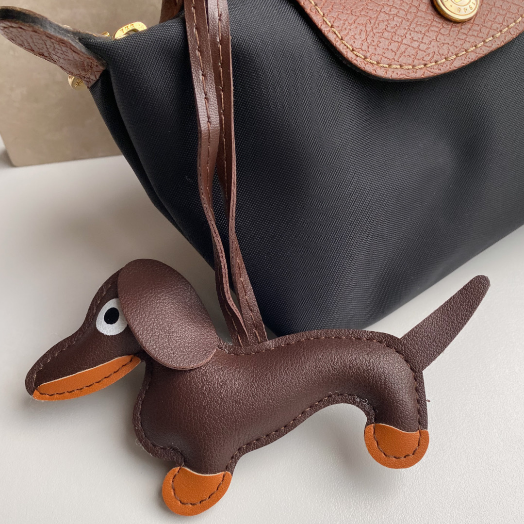 Köpek Figürlü Çanta Charmı- Kahve