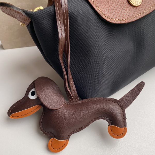 Köpek Figürlü Çanta Charmı- Kahve