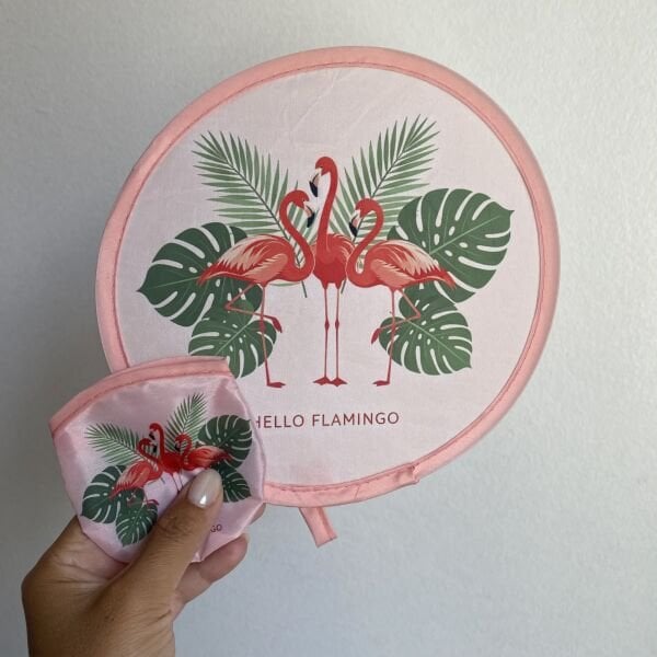 Flamingo Katlanabilir Çantalı Yelpaze