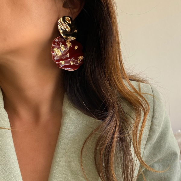 Bordo Gold Küpe