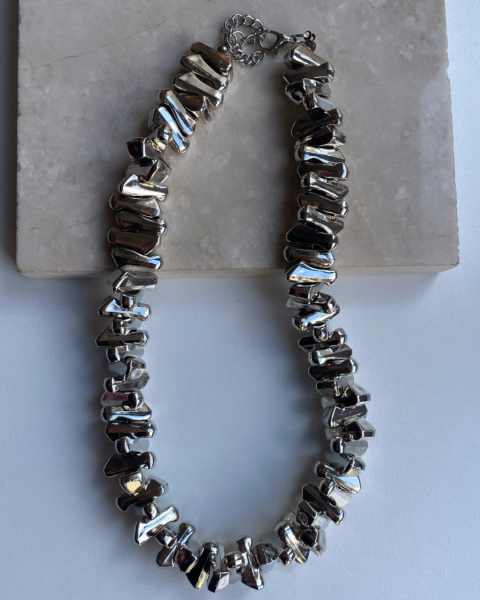 Asimetrik Silver Kolye