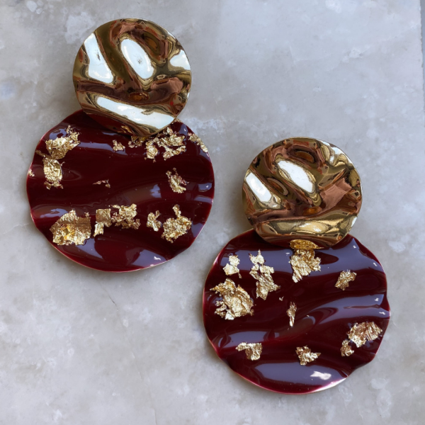Bordo Gold Küpe