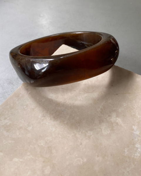 Kahve Asimetrik Akrilik Bilezik