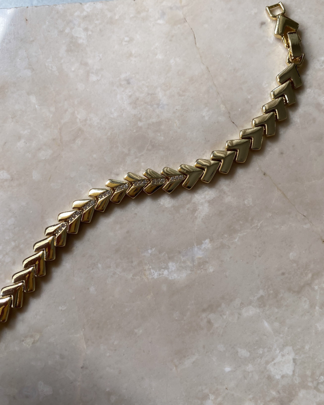 Xuping 14 K Gold Ortası Taşlı Kalp Bileklik