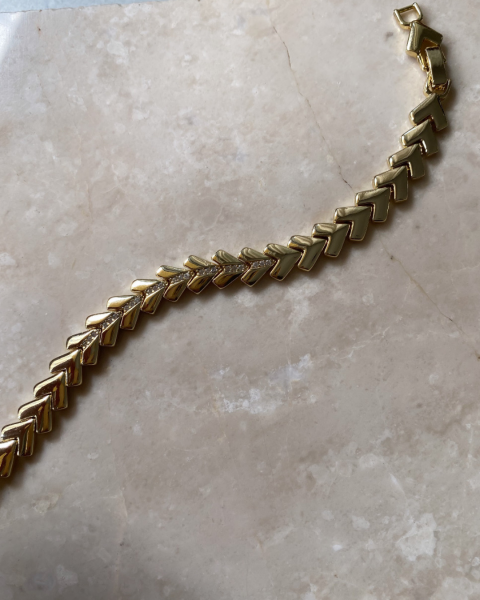 Xuping 14 K Gold Ortası Taşlı Kalp Bileklik