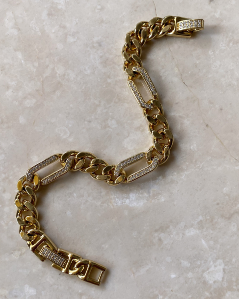 Xuping 14 K Gold Taşlı Zincir Bileklik