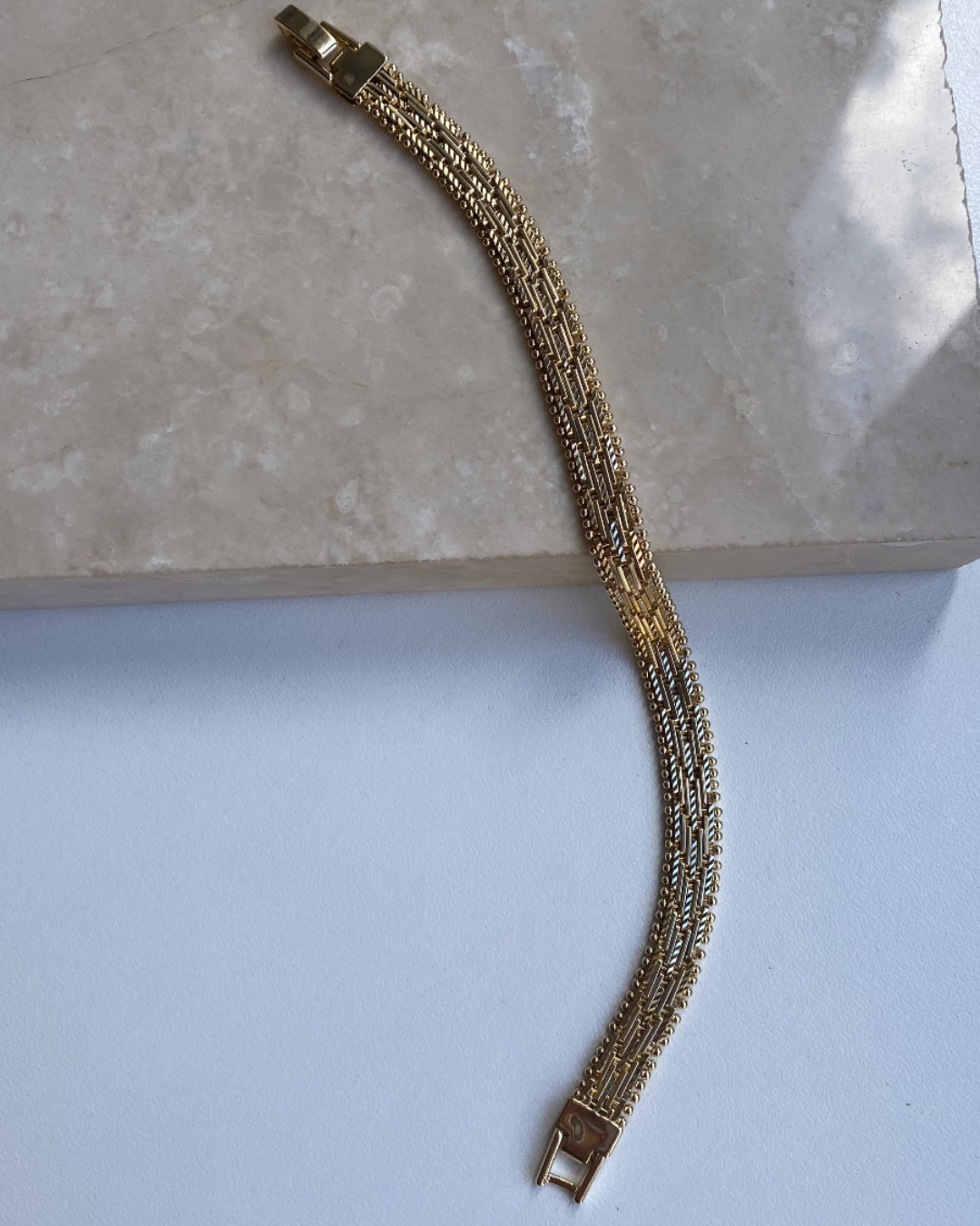 Xuping 14 K Gold Çizgi Detaylı Bileklik